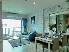 Condominium for rent Pattaya showing the dining and living areas 